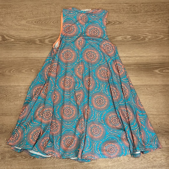 Flowy Pink and Blue Babydoll Dress Small - Picture 5 of 6